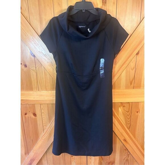 Gap Maternity Small Black Dress Cowl Neck Short Sleeve Nwt (4202) - Picture 1 of 4